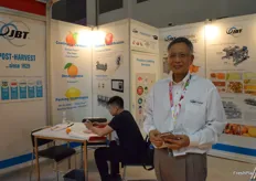 Mr. Alvin G. Chneg from JBT FoodTech. This is a food technology provider based in the US, the company’s service including coating & cleaners, decay control, packaging technologies and produce identification.